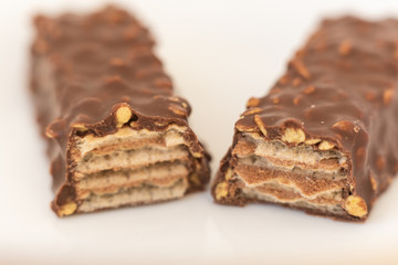 chocolate bar on white background