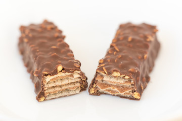 chocolate bar on white background