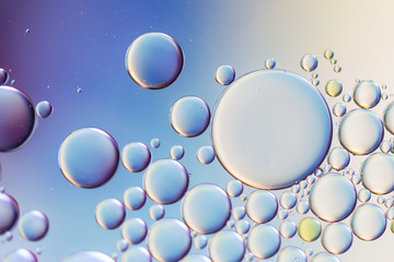 Pastel bubbles made with water and coconut oil - blue purple