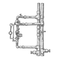 Fototapeta premium illustration of piping system