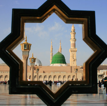 Green Dome In Medina, Kingdom Of Saudi Arabia