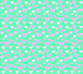 Trendy Color Seamless Heart Pattern 