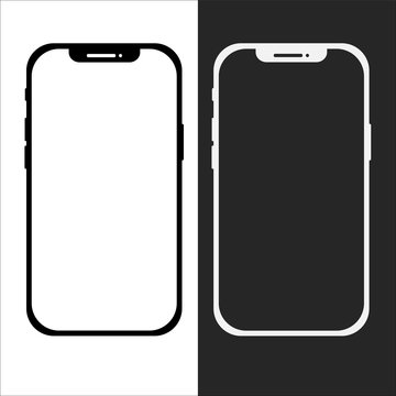 Smartphone mockup set. Easy place image into screen. Vector illustration for printing and web element.