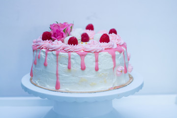 Fototapeta tort drip cake różowy obraz