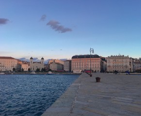 City view of Trieste at sunset