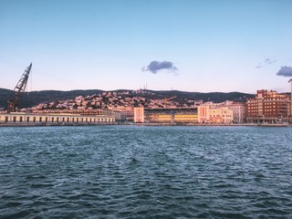 City view of Trieste at sunset