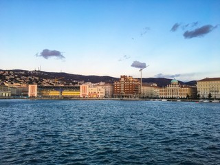 City view of Trieste at sunset