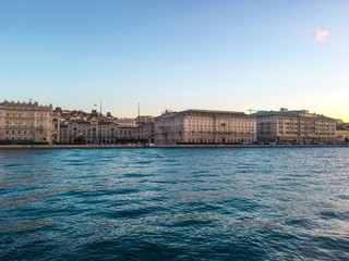 City view of Trieste at sunset