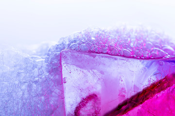 Vivid Magenta Bublles and Ice Background