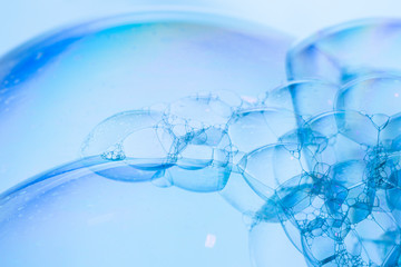 Blue Bubbles Structure Chain Abstract Background