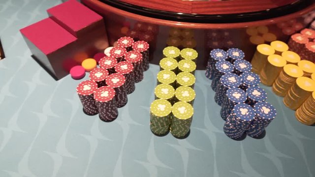 roulette table for playing with a field