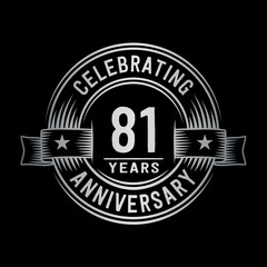 81 years anniversary celebration logotype. Vector and illustration.