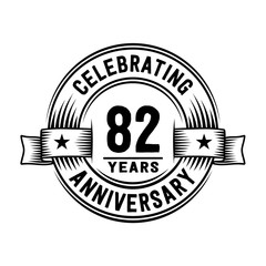 82 years anniversary celebration logotype. Vector and illustration.