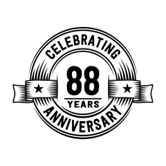88 years anniversary celebration logotype. Vector and illustration.