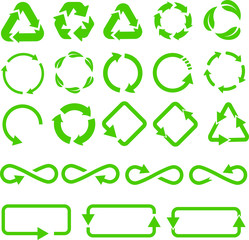 Triangle green arrows. Triangle shape Recycling. Clear planet concept. Environmental icon. Vector motion logo on isolated background. Organic element. Global technology.