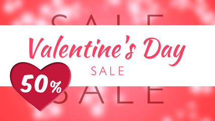 Creative website header or banner set of Mega Sale with Flat Discount Offer for Happy Valentine's Day celebration.