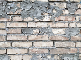 Damaged brick wall texture background