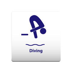 diving sport Symbol. stickman solid icon.vector illustration