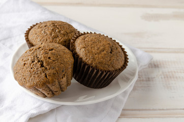 Chaga muffins - Superfood Trend on white background
