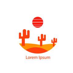 Desert Logo Template. Desert Logotype Isolated. Desert Vector Illustration.. symbol icon