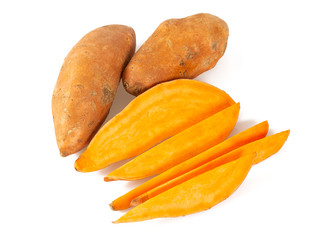 sweet potato isolated on white