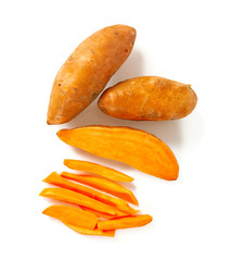 sweet potato isolated on white