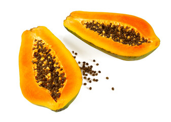 papaya isolated on white background