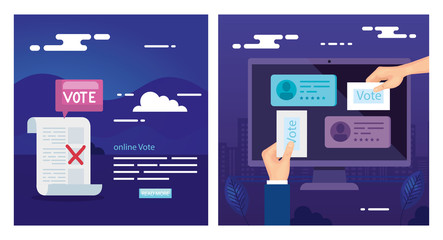 set poster of vote with icons