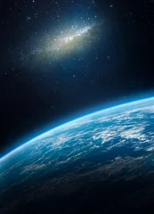 Papier Peint photo Lavable Nasa La planète Terre dans l& 39 espace. Étoiles et galaxies en arrière-plan. Nébuleuse. Éléments de cette image fournis par la NASA