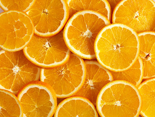 texture of round slices of ripe juicy orange
