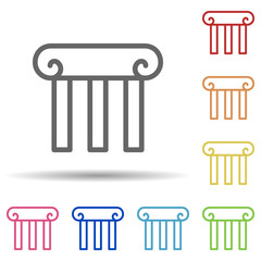 Theatre column in multi color style icon. Simple thin line, outline vector of theatre icons for ui and ux, website or mobile application