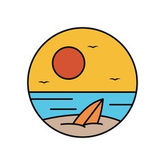 beach logo design vector illustration