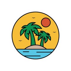 beach logo design vector illustration