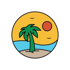 beach logo design vector illustration