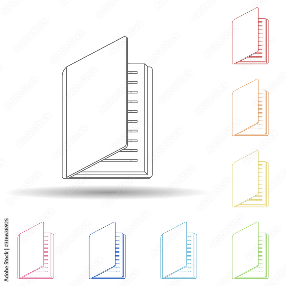 Poster open book flat in multi color style icon. simple thin line, outline vector of book icons for ui and 