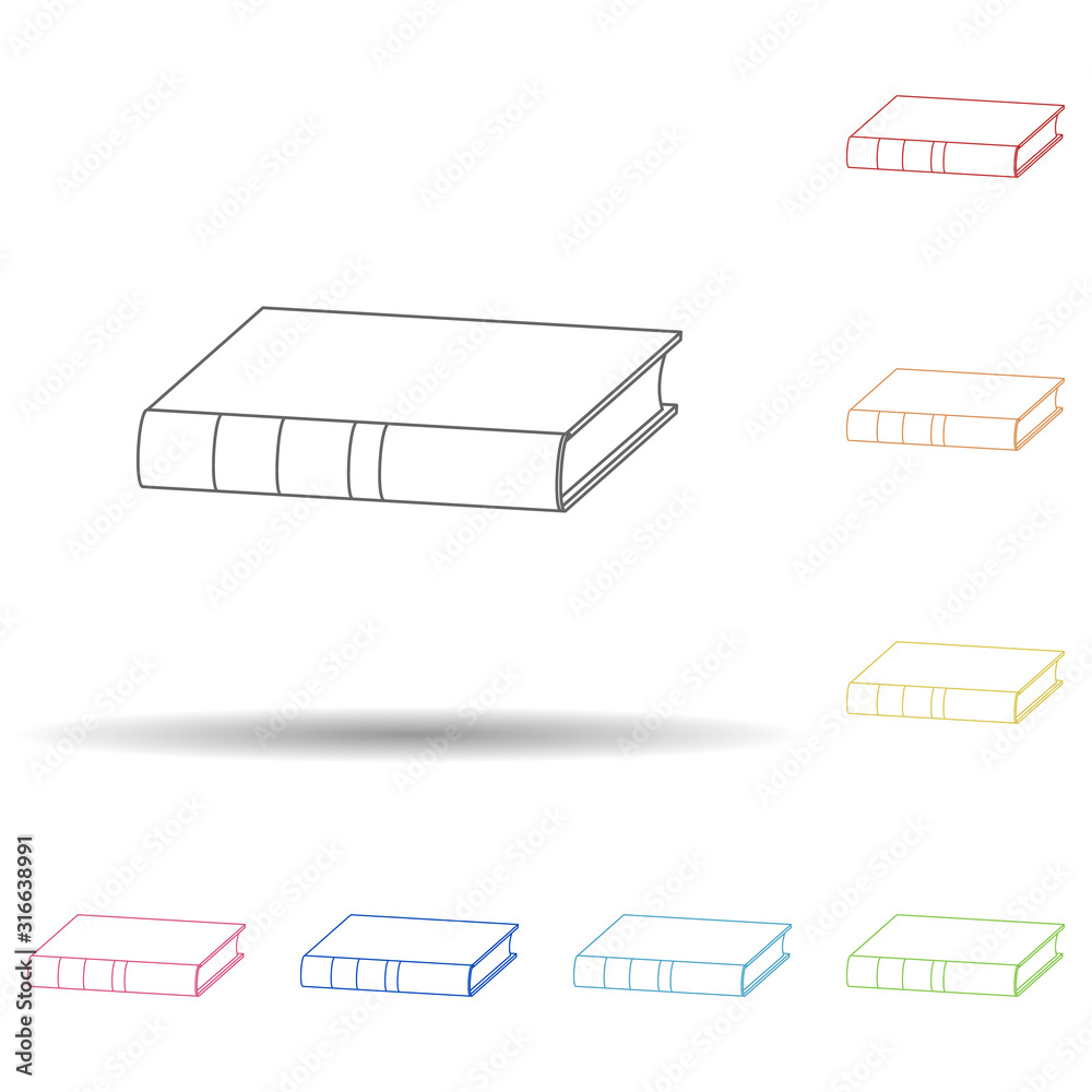 Aufkleber book on the table flat in multi color style icon. simple thin line, outline vector of book icons for