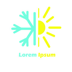 abstract winter and sun logo design template. symbol icon