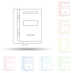 Book with a bookmark flat in multi color style icon. Simple thin line, outline vector of book icons for ui and ux, website or mobile application