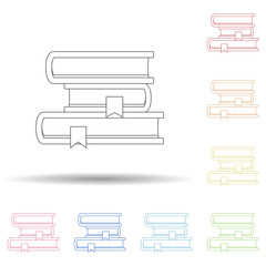 Book with bookmarks flat in multi color style icon. Simple thin line, outline vector of book icons for ui and ux, website or mobile application