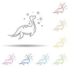 Plesiosaur cartoon icon. Element of jurassic period icon for mobile concept and web apps. Color cartoon plesiosaur icon can be used for web and mobile