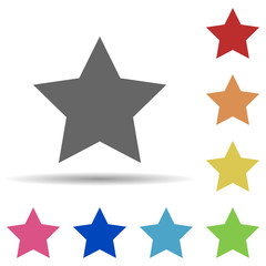 Obraz premium Five-pointed star in multi color style icon. Simple glyph, flat vector of army icons for ui and ux, website or mobile application