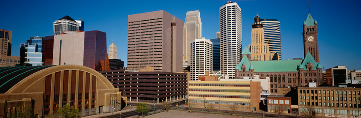 This is the compact skyline of Minneapolis in daylight. © spiritofamerica