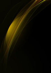 Abstract background waves. Black and golden yellow abstract background for wallpaper or business card