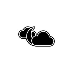 the moon behind the clouds icon. Simple glyph, flat vector of camping icons for ui and ux, website or mobile application