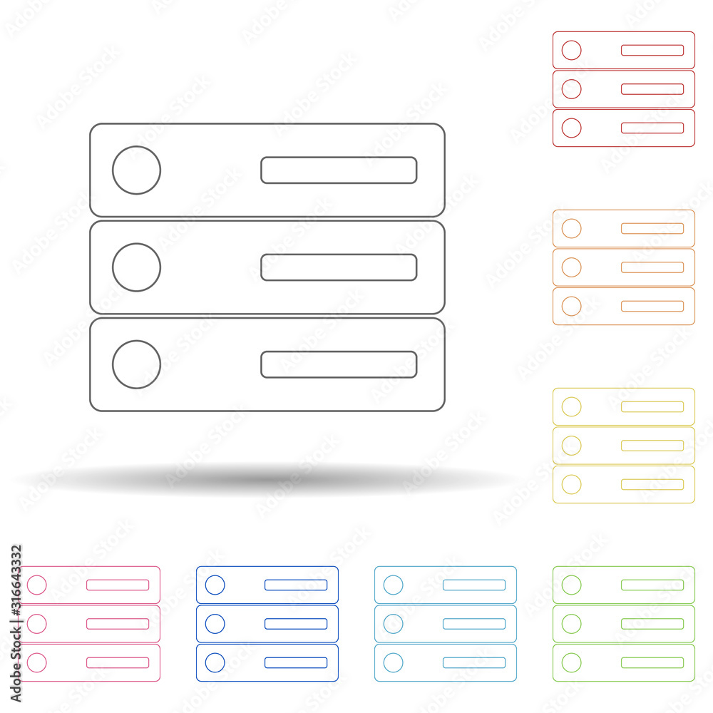 Aufkleber colored folders in multi color style icon. simple thin line, outline vector of web icons for ui and 