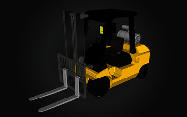 Forklift truck loader vehicle vector