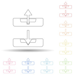 Colored import export in multi color style icon. Simple thin line, outline vector of web icons for ui and ux, website or mobile application