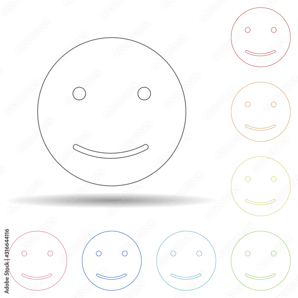 Aufkleber colored smile in multi color style icon. simple thin line, outline vector of web icons for ui and ux