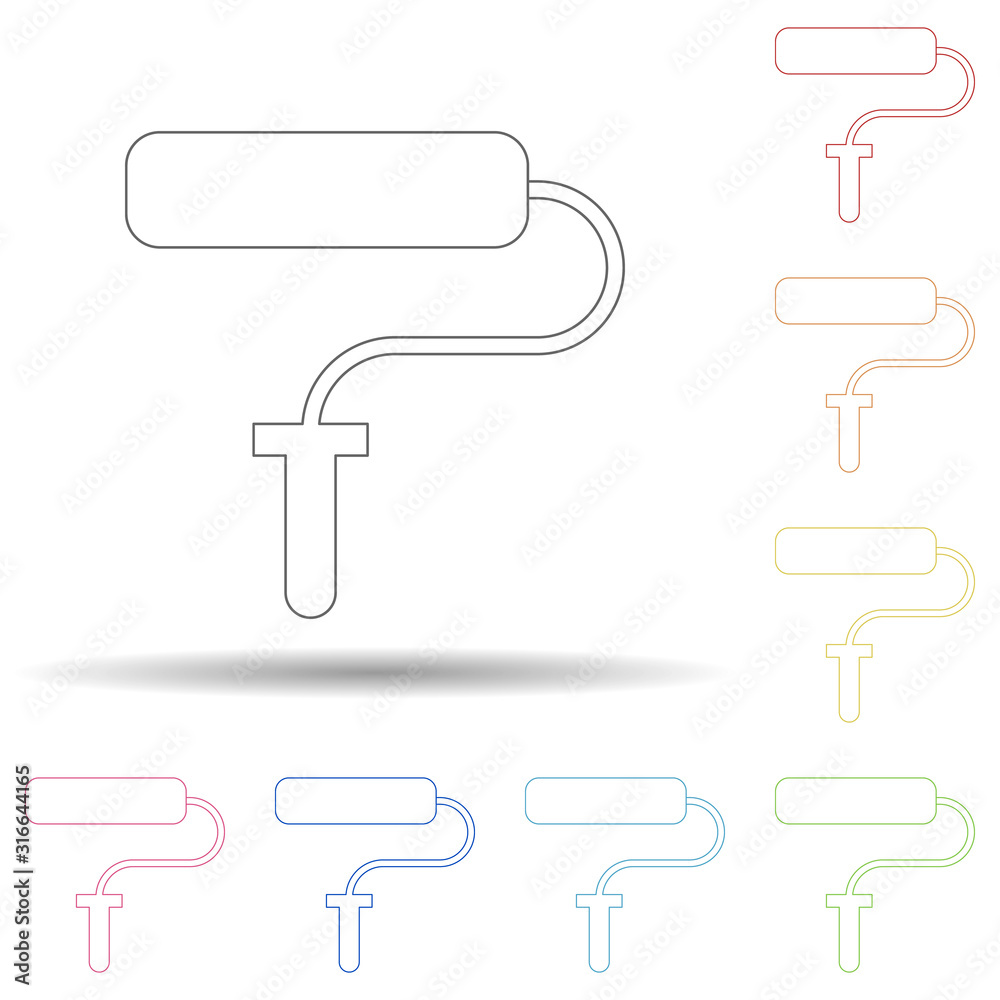 Aufkleber colored construction roll in multi color style icon. simple thin line, outline vector of web icons f