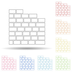 Colored wall in multi color style icon. Simple thin line, outline vector of web icons for ui and ux, website or mobile application